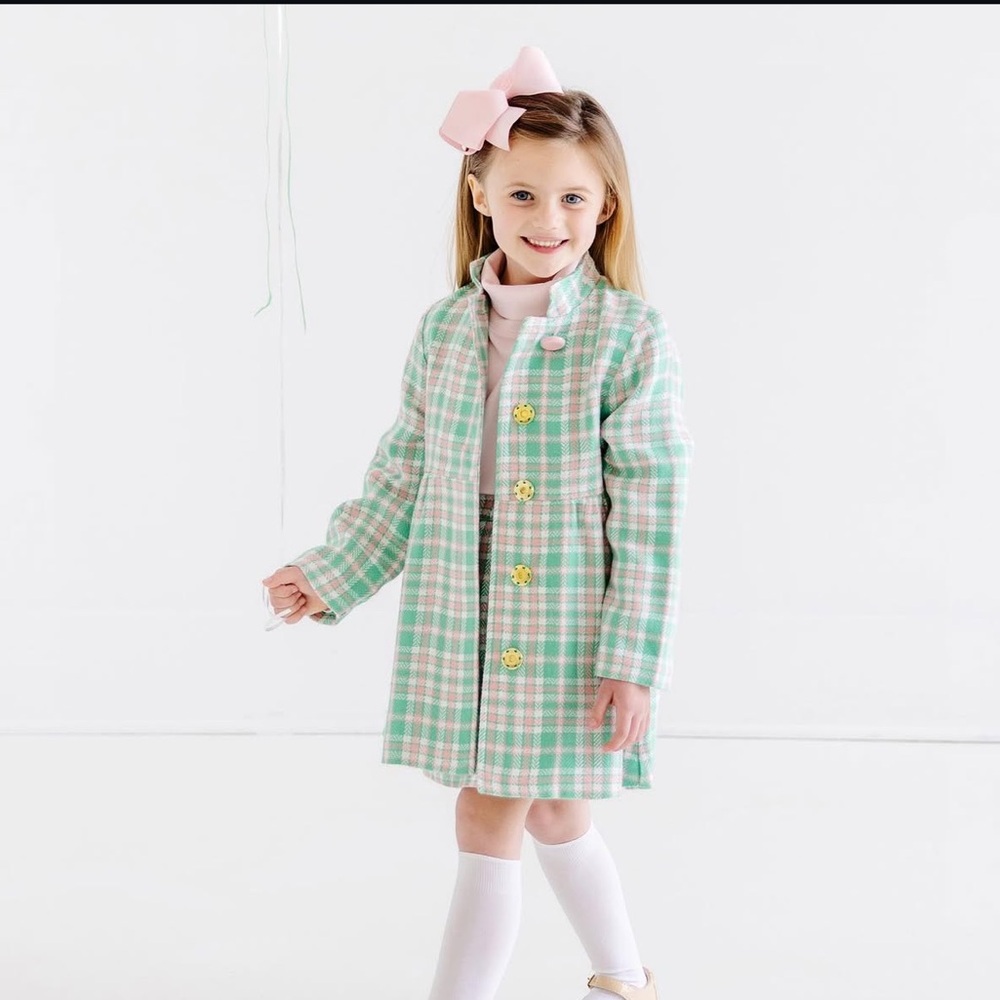 The Beaufort Bonnet Company Penelope Peacoat Putney Plaid Coat 3T NWT